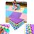 Kit 20 Placas Tapete Infantil EVA Estilo Piso Tatame 50x50cm 10mm (5 m²) Emborrachado Crianças Bebes Exercícios c/ Encaixe + Bordas Acabamento Candy color