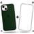 Kit 2em1 Capa + Película 3D Para iPhone 13 - Case Silicone Aveludada + Película Vidro 3D Full Cover Verde-escuro