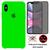 Kit 2em1 Capa + Película Para iPhone X / XS - Case Silicone Aveludada + Película Privacidade 3D 5D Verde-neon