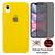 Kit 2em1 Capa + Película Para iPhone XR - Case Silicone Aveludada + Película Privacidade 3D 5D Amarelo
