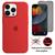 Kit 2em1 Compatível Com iPhone 14 Pro Max - Capa Case Aveludada + Película 3D Full Cover Anti-Espião Vermelho