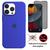 Kit 2em1 Compatível Com iPhone 14 Pro Max - Capa Case Aveludada + Película 3D Full Cover Anti-Espião Azul-royal