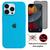 Kit 2em1 Compatível Com iPhone 14 Pro Max - Capa Case Aveludada + Película 3D Full Cover Anti-Espião Azul-piscina