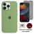 Kit 2em1 Compatível Com iPhone 14 Pro Max - Capa Case Aveludada + Película 3D Full Cover Anti-Espião Verde-abacate