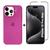 Kit 2em1 Linha Premium Para iPhone 15 Pro Max - Capa Case Aveludada + Pelicula Vidro 3D Full Cover Rosa-romã
