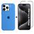 Kit 2em1 Linha Premium Para iPhone 15 Pro Max - Capa Case Aveludada + Pelicula Vidro 3D Full Cover Azul-royal