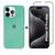 Kit 2em1 Linha Premium Para iPhone 15 Pro Max - Capa Case Aveludada + Pelicula Vidro 3D Full Cover Verde-menta