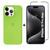 Kit 2em1 Linha Premium Para iPhone 15 Pro Max - Capa Case Aveludada + Pelicula Vidro 3D Full Cover Verde-neon