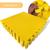 Kit 2m² com 8 Placas Tapete Tatame de EVA de Encaixar Montar Infantil Grosso de 50x50cm 20mm +16 Bordas Amarelo