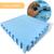 Kit 2m² com 8 Placas Tapete Tatame de EVA de Encaixar Montar Infantil Grosso de 50x50cm 20mm +16 Bordas Azul bebe