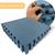 Kit 2m² com 8 Placas Tapete Tatame de EVA de Encaixar Montar Infantil Grosso de 50x50cm 20mm +16 Bordas Azul marinho