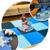 Kit 2m² com 8 Placas Tapete Tatame de EVA de Encaixar Montar Infantil Grosso de 50x50cm 20mm +16 Bordas Tons de azul
