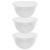 Kit 3 Bacia Vasilha Saladeira Pote c/ Tampa Transparente de Plástico Multiuso 5,6L Branco
