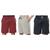 Kit 3 Bermudas Elite Comfort Masculina Vermelho, Preto