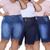 Kit 3 Bermudas Jeans Feminina Plus Size Cintura Alta Com Lycra Elastano Envio Rápido Clara, Escura, Manchada
