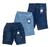 kit 3 bermudas jeans menino infantil masculino com elastano tam 4 6 e 8 anos Azul