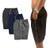 Kit 3 Bermudas Shorts Masculino Tactel Liso 3 Bolsos Preto cinza marinho