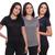 Kit 3 Blusas Academia Manga Curta Camiseta Camisa Tshirt Esportiva Dry Fitness UV Proteção Solar Preto, Azul