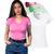 Kit 3 Blusinhas Camisetas Feminina Algodão Gola V Manga Curta Branco rosa verde claro