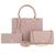 Kit 3 Bolsa Feminina Alice Monteiro Tote Castelo Carteira + Clutch com Alça Corrente Rosa