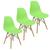 Kit 3 Cadeiras Charles Eames Eiffel Wood Design Verde