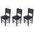 Kit 3 Cadeiras Fixas Laguna Pretas em Madeira Maciça Estofadas Pretas para Restaurantes PRETO