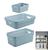 Kit 3 Caixa Organizadora Cube Cesto Armário Roupa Closet - KTE 005 Ou Azul