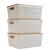 Kit 3 caixas organizadoras 4 litros brancas c/ tampa bambu BRANCO