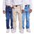 Kit 3 Calça Infantil Skinny Menino Bege jeans escuro jeans medio