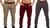 Kit 3 calça masculina slim com lycra caqui bordo marrom skinny Caqui, Bordô, Marrom