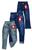kit 3 calça meninas jeans infantil juvenil com laycra feminina de 4 a 16 anos Azul celeste