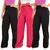 Kit 3 Calça Pantalona Feminina Cintura Alta Tendência Larga 2preto, 1pink