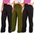 Kit 3 Calça Pantalona Feminina Cintura Alta Tendência Larga 2preto, 1militar