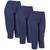 Kit 3 Calças Feminina Corsário Helanca Capri Lisa Senhora Azul escuro