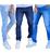Kit 3 Calças Jeans com Elastano Skinny e Slim Masculina Linha Premium Tradicional Jeans claro, Jeans escuro, Jeans medio