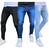 Kit 3 Calças Jeans e Sarja Skinny Masculina Linha Premium Tradicional Preto, Jeans, Jeans claro