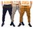 kit 3 calças jeans jogger com elastano masculina jeans slim cores variadas lançamento Preto, Cinza, Caramelo
