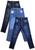 Kit 3 Calças Jeans Juvenil Infantil Masculina Menino Atacado Azul escuro, Azul claro, Azul black