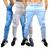 kit 3 calças jeans masculina jogger branca rasgada com lycra Jeans, Claro, Rasgado, Branco, Rasgado, Medio, Rasgado