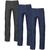 Kit 3 Calças Jeans Masculina Tradicional Para Trabalho Reforçada Azul, Azul, Preto