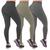 Kit 3 calças legging cintura alta feminina suplex básica moda fitness academia  Águas Claras Preto, Verde militar, Cinza chumbo