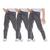 Kit 3 calças legging infantil lisa basica cintura alta suplex uniforme escola dia a dia passeio Cinza
