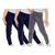 Kit 3 calças legging infantil lisa basica cintura alta suplex uniforme escola dia a dia passeio 2 azul, 1 cinza
