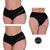 Kit 3 Calcinha Plus Size com detalhe de Renda Tanga Grande - KIT 3 CALCINHA VALÉRIA Preto