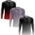 Kit 3 Camisa Masculina com Proteção UV Corrida Camiseta Manga Longa Todas Ocasiões Preto vermelho, Cinza, Black