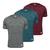 Kit 3 Camisa Térmica Masculina DryFit Proteção Segunda Pele Cinza, Azul, Vermelho