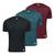 Kit 3 Camisa Térmica Masculina DryFit Proteção Segunda Pele Preto, Azul, Vermelho