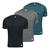 Kit 3 Camisa Térmica Masculina DryFit Proteção Segunda Pele Preto, Cinza, Azul