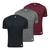 Kit 3 Camisa Térmica Masculina DryFit Proteção Segunda Pele Preto, Cinza, Vermelho