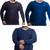 Kit 3 Camisa Térmica Masculina Plus Size Uv + 50 Proteção Solar Manga Longa Preto, Azul claro, Azul marinho
